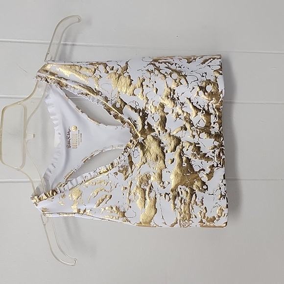 Lilly Pulitzer Luxletic gold and white sports bra - Picture 2 of 3